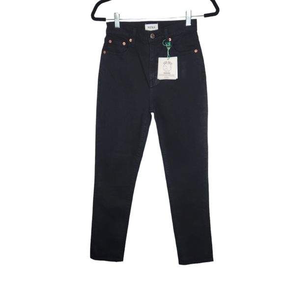 NEW Pistola Kate High Rise Slim Straight Jeans Black - Picture 1 of 8